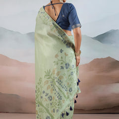 The Handloom Zari Tissue with Brasso Weaving Saree