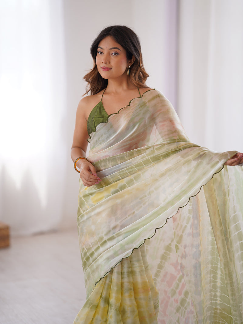 NC Satin & Arco Lace Elegance Saree