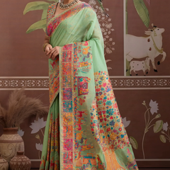 Luxurious Cotton Pashmina Weaving Saree