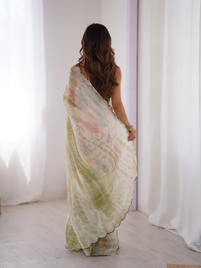 NC Satin & Arco Lace Elegance Saree