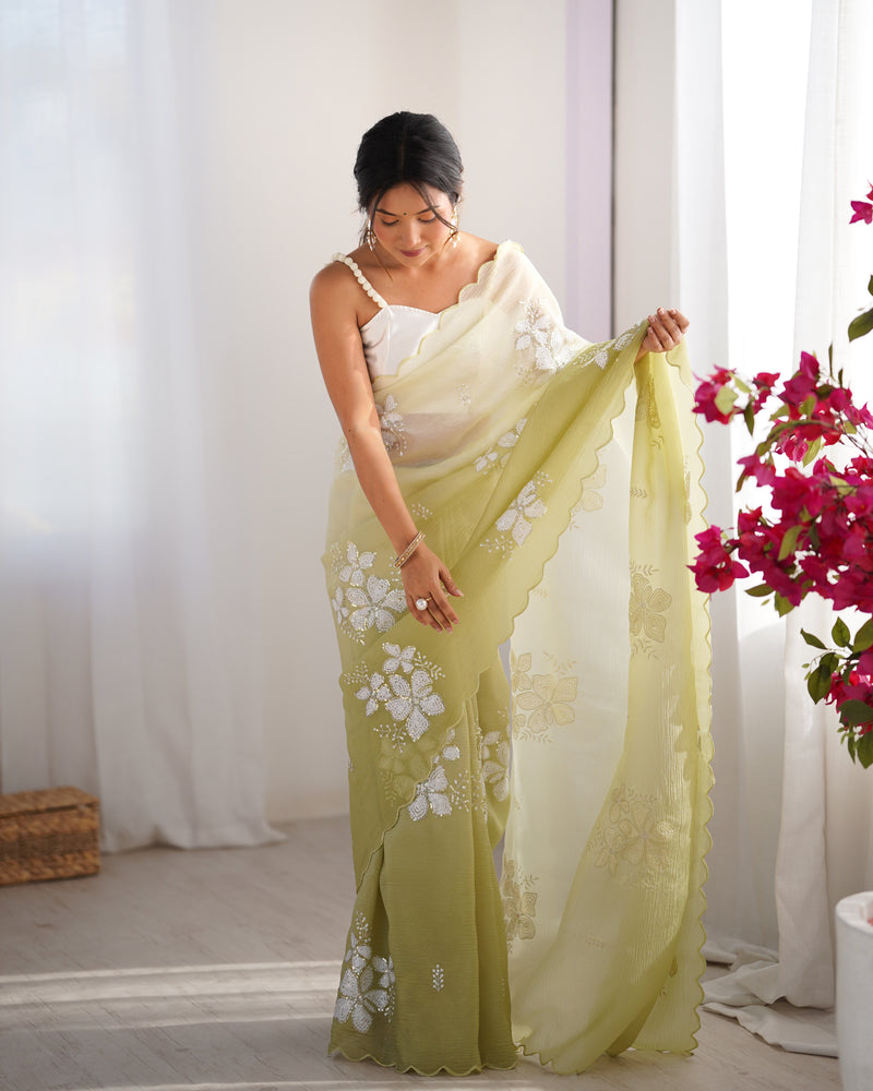 Padded Texture & Sequins Sparkle Saree