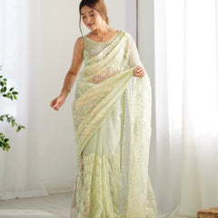 Butterfly Glow Saree Soft Net & 3mm Sequin Sparkle