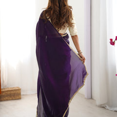 Fendy Satin Saree with Sequin Lace Border