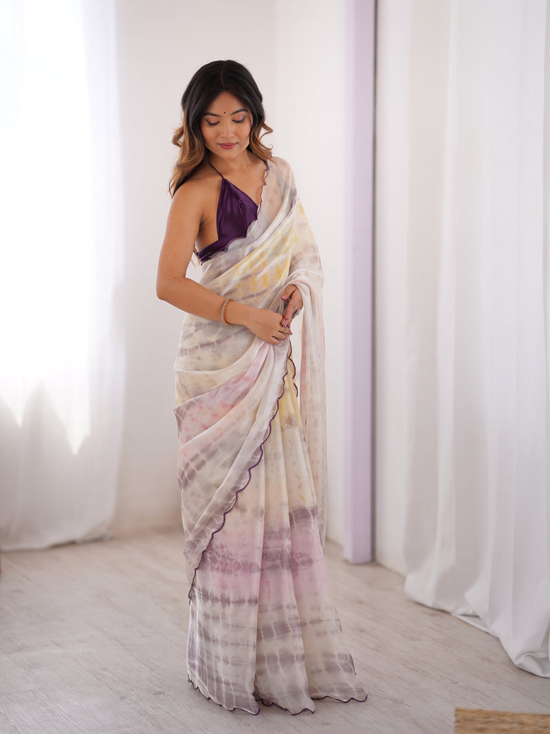 NC Satin & Arco Lace Elegance Saree