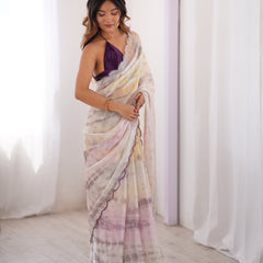 NC Satin & Arco Lace Elegance Saree