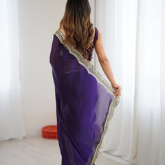 Fendy Grandeur Saree Sequin on Pure Satin