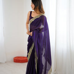 Fendy Grandeur Saree Sequin on Pure Satin