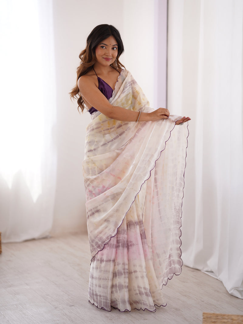 NC Satin & Arco Lace Elegance Saree