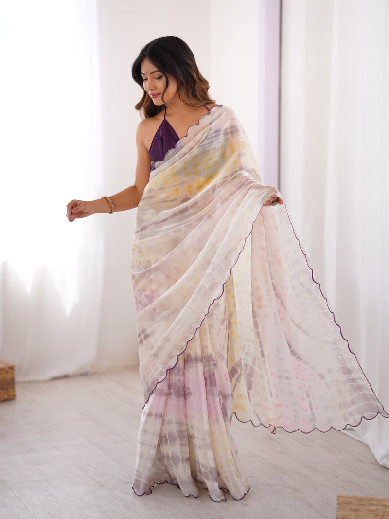 NC Satin & Arco Lace Elegance Saree