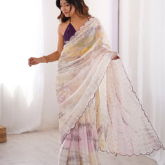 NC Satin & Arco Lace Elegance Saree