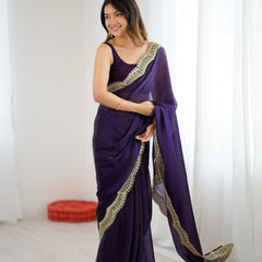 Fendy Grandeur Saree Sequin on Pure Satin