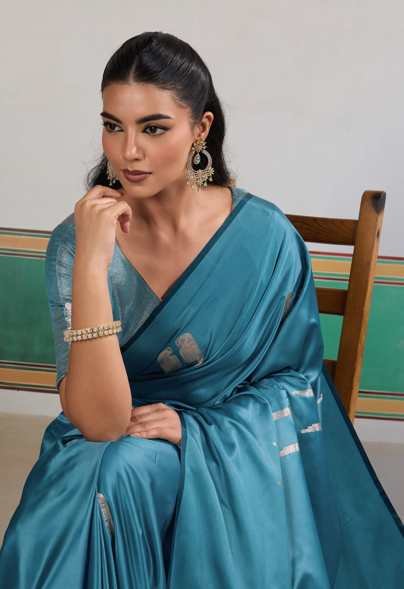 Pure Satin Handloom Weaving Saree