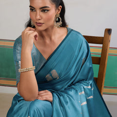 Pure Satin Handloom Weaving Saree