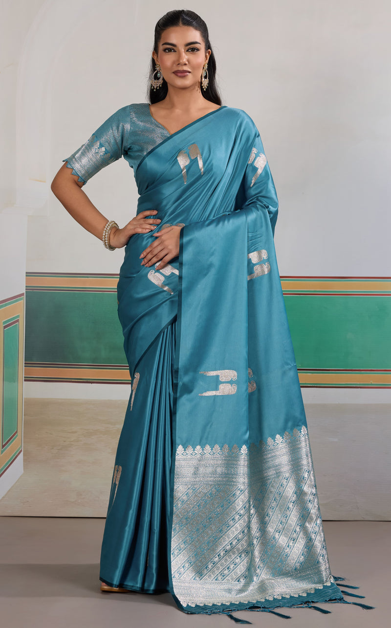 Pure Satin Handloom Weaving Saree