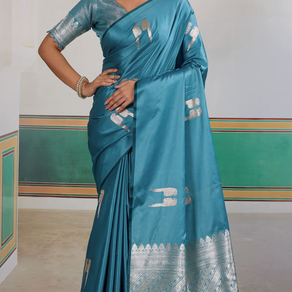 Pure Satin Handloom Weaving Saree