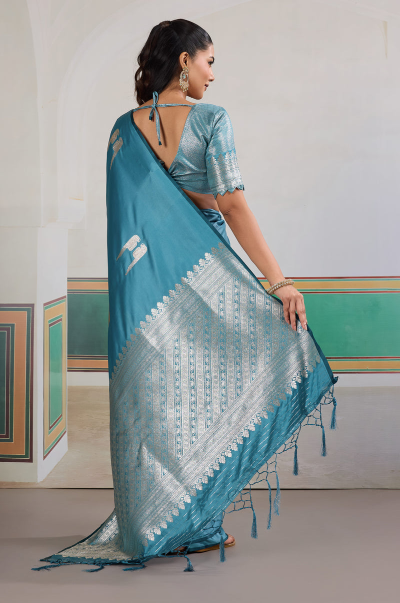 Pure Satin Handloom Weaving Saree