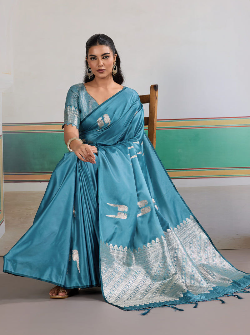 Pure Satin Handloom Weaving Saree