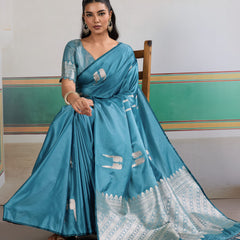 Pure Satin Handloom Weaving Saree