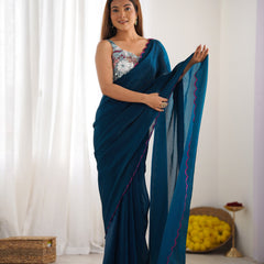 Space Silk Saree with Arco Border