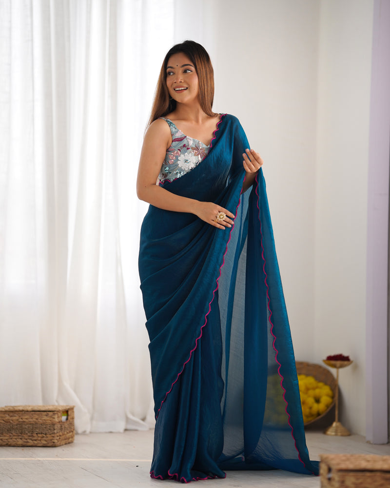 Space Silk Saree with Arco Border