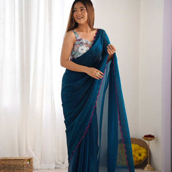 Space Silk Saree with Arco Border
