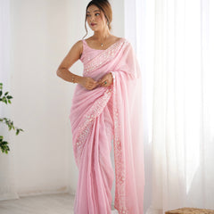 Embellished Georgette with Sequins & Embroidery Work Saree