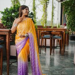 The Luminous Beaded Satin Saree
