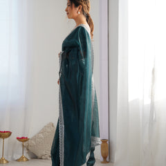 Twill Net with 3mm Sequin & Gold Zari Work Saree