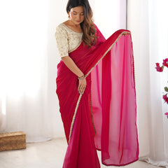 Fendy Satin Saree with Sequin Lace Border