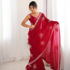 Space Silk with Original Beads Work Saree