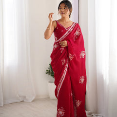 Space Silk with Original Beads Work Saree