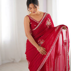 Space Silk with Original Beads Work Saree