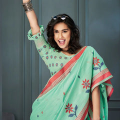 Breathable Handloom Linen Sarees