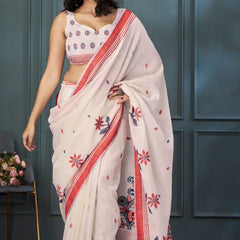 Breathable Handloom Linen Sarees