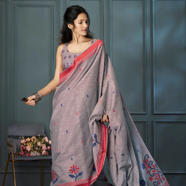 Breathable Handloom Linen Sarees