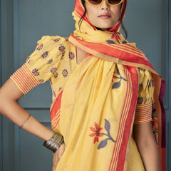 Breathable Handloom Linen Sarees