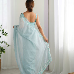 Embellished Georgette with Sequins & Embroidery Work Saree