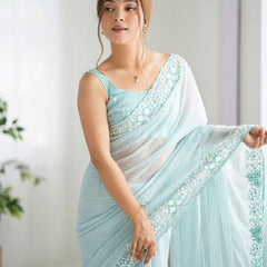 Embellished Georgette with Sequins & Embroidery Work Saree