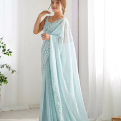 Embellished Georgette with Sequins & Embroidery Work Saree