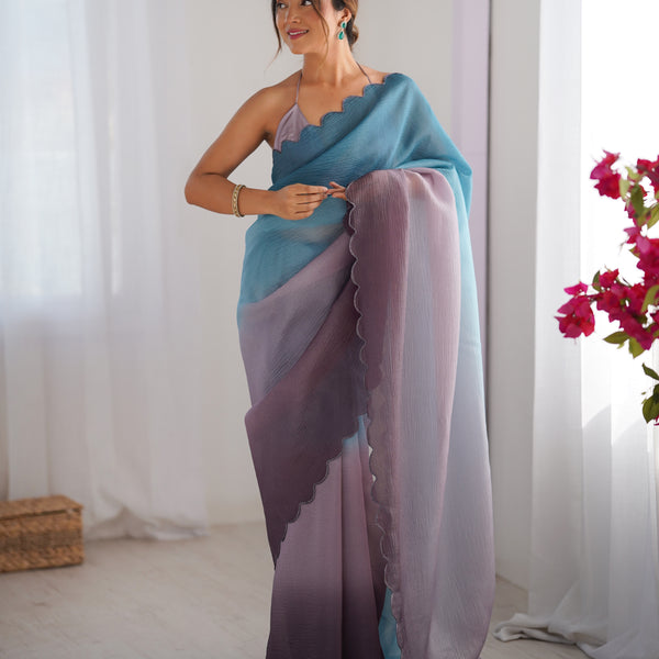 Textured Elegance with Arco Border Saree