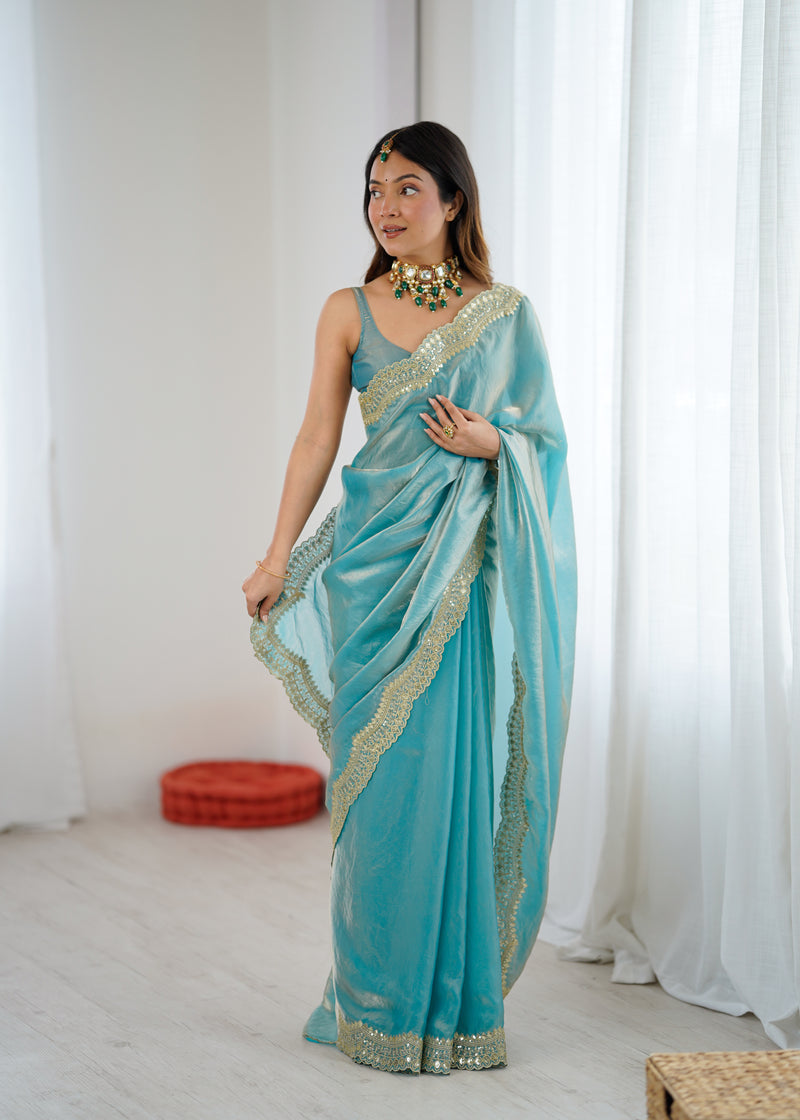 Fendy Grandeur Saree Sequin on Pure Satin