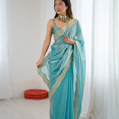 Fendy Grandeur Saree Sequin on Pure Satin