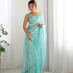 Butterfly Glow Saree Soft Net & 3mm Sequin Sparkle