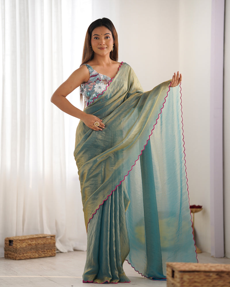 Space Silk Saree with Arco Border