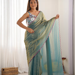 Space Silk Saree with Arco Border