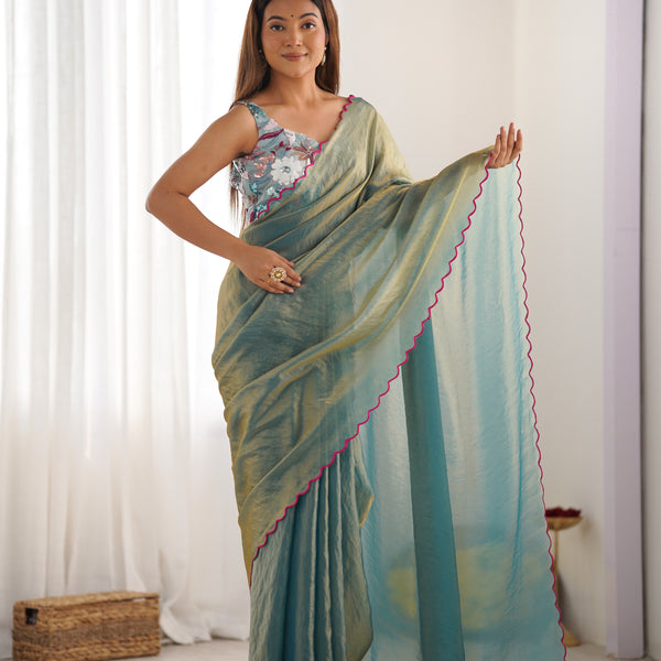 Space Silk Saree with Arco Border