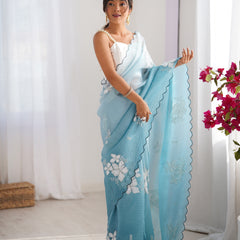 Padded Texture & Sequins Sparkle Saree