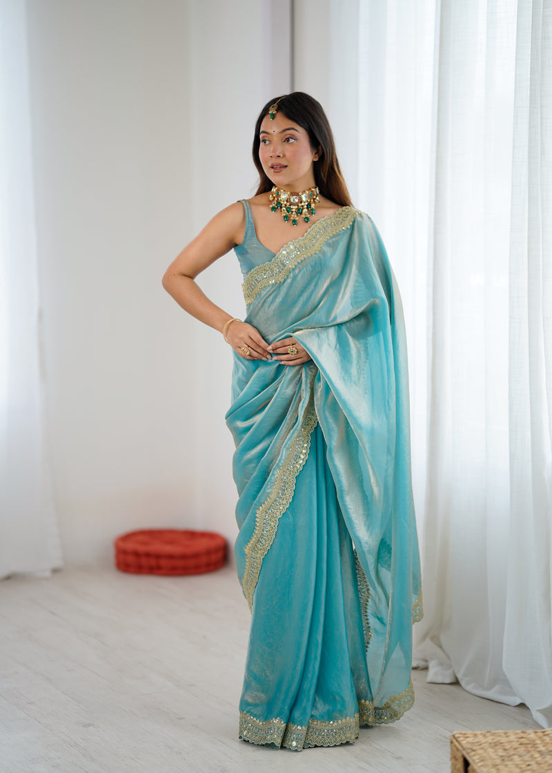 Fendy Grandeur Saree Sequin on Pure Satin