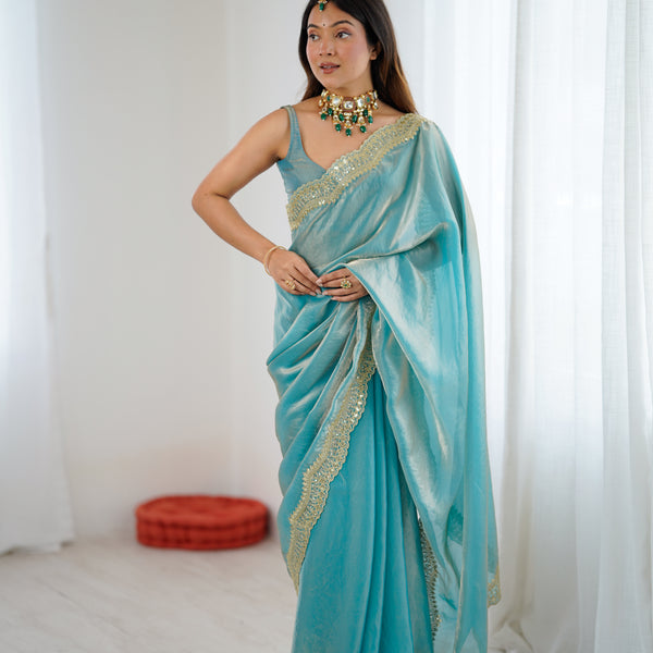 Fendy Grandeur Saree Sequin on Pure Satin
