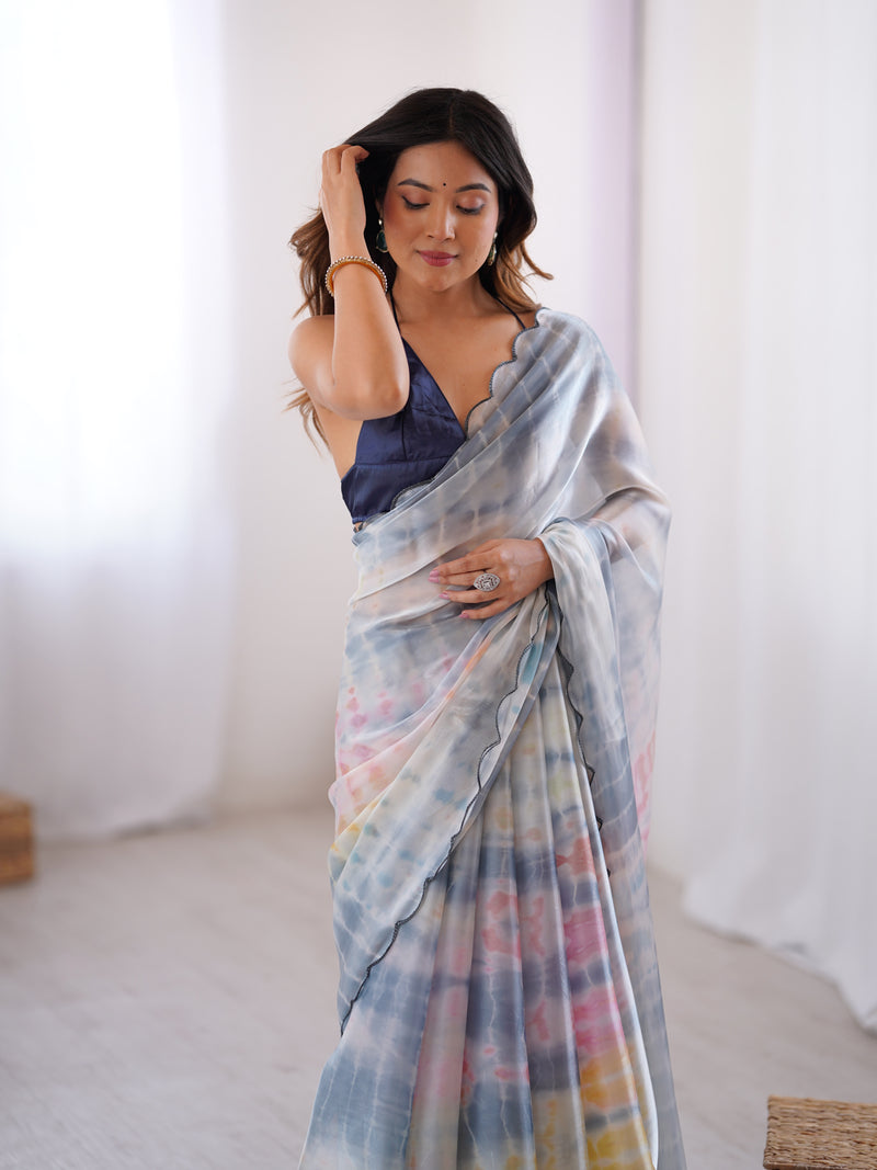 NC Satin & Arco Lace Elegance Saree